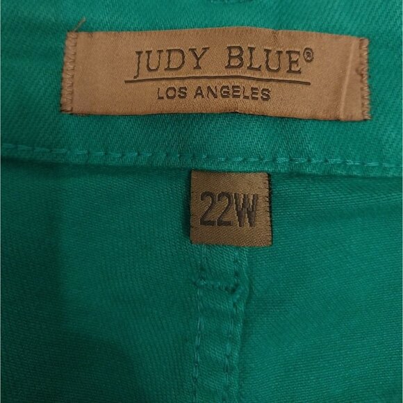 NWT Plus Judy Blue Tummy Control Green High Rise Wide Leg Cropped Jeans sz 22W - Picture 4 of 15